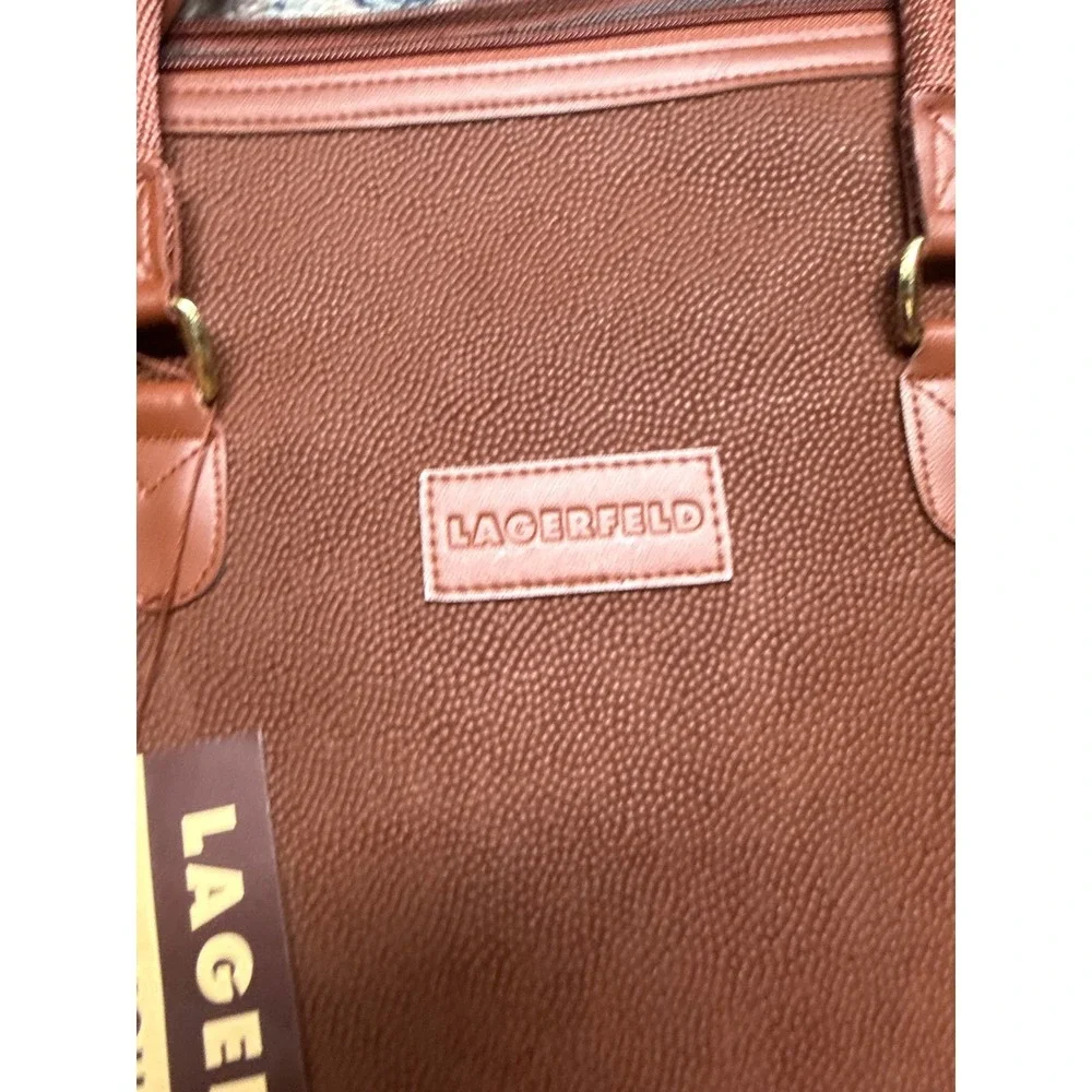 Vintage Lagerfeld Brown Textured Weekender Duffel Bag‎ NWT Promotional Gift 19